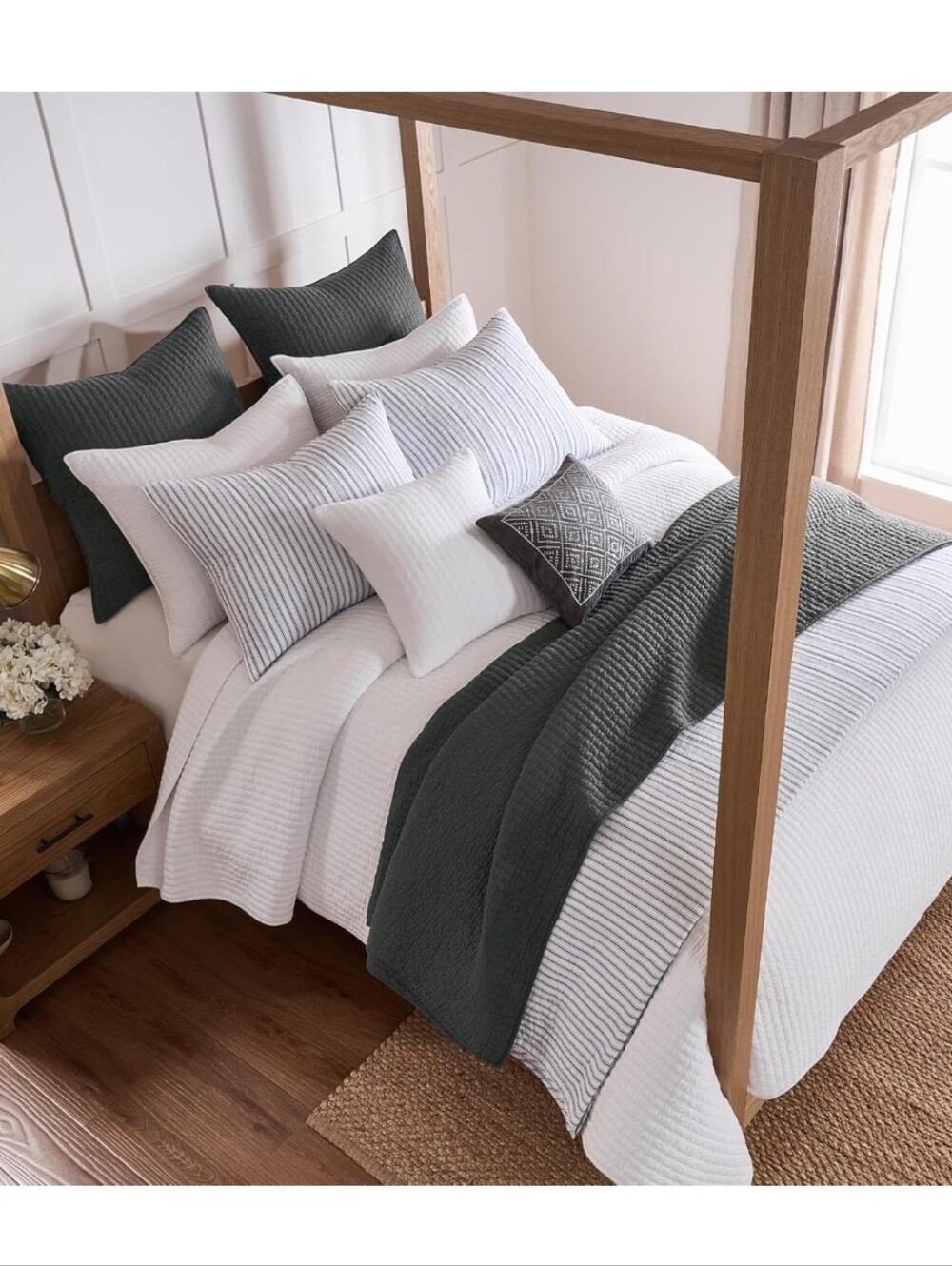 Levtex Home Cross Stitch Reversible Twin XL/Twin Quilt Set (68x86in)